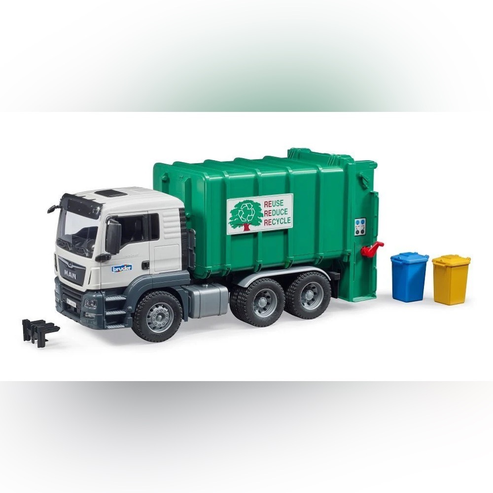 Bruder 03763 Man TGS Rear Loading Garbage Truck (Green) 24.12.8